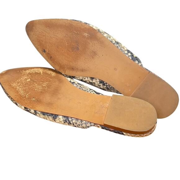 Madewell Remi Slides Snakeskin Print Pointed Toe Mules Flat Loafers Shoes Size 9 - Picture 11 of 11